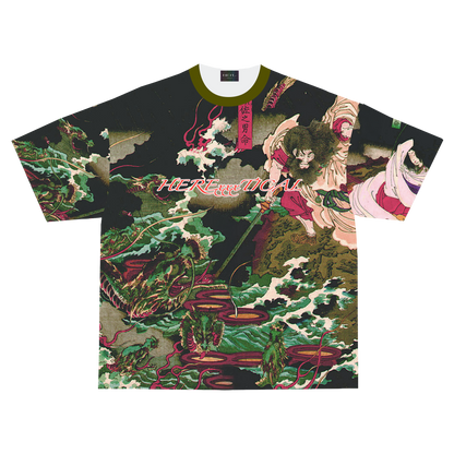 ORTHODOX Susanoo all-over print oversized tee, front view